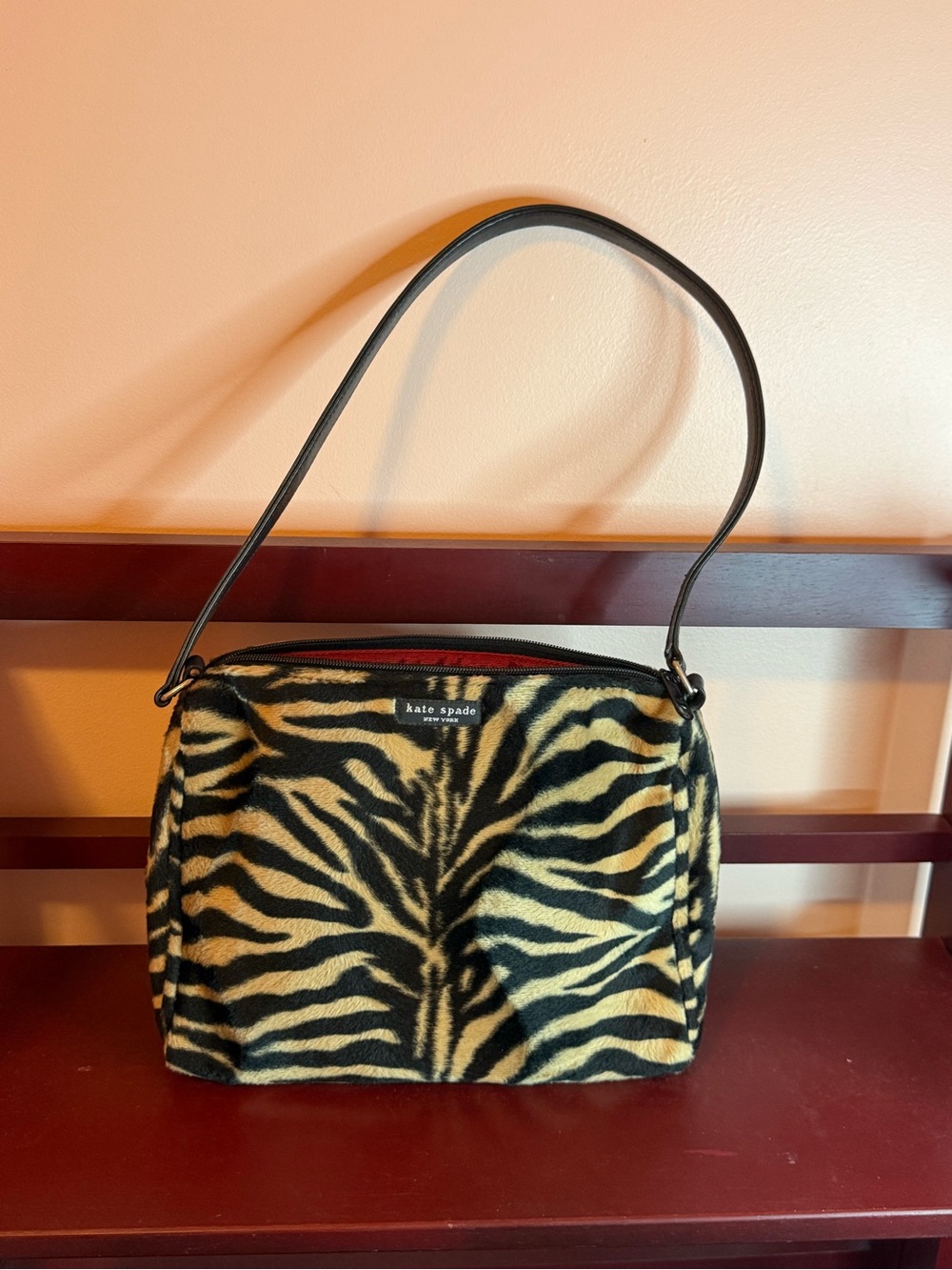 kate spade Zebra-Print Shoulder Bag in Black and Cream